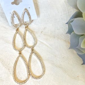 Gold and crystal earrings